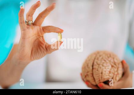 Kognitive Verbesserungsergänzungen, konzeptuelles Bild Stockfoto