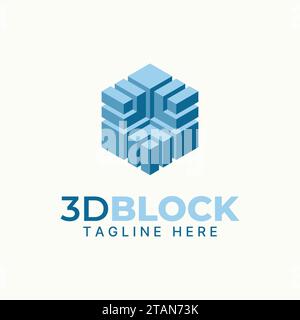 Logo Design Grafikkonzept kreative abstrakte Premium Vektorzeichen einzigartige Stock 3D Hexagon Elevation Illustration. In Bezug auf die Farbe der Manipulationsform Stock Vektor