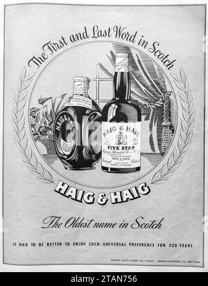 1947 Werbespot für Haig & Haig Scotch Whiskey Stockfoto