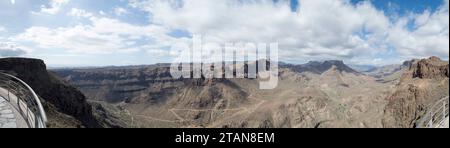 Panoramablick vom astronomischen Aussichtspunkt von Degollada de las Yeguas Stockfoto