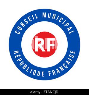 Symbol des gemeinderates, das auf Französisch conseil Municipal genannt wird Stockfoto