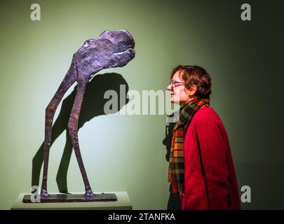 Dorset, England, Großbritannien. Dezember 2023. Mirage. Dreißig Jahre nach ihrem Tod, die erste Ausstellung, die Elisabeth Frinks Zeit in Dorset gewidmet ist, zeigt über 80 Skulpturen, Zeichnungen und Drucke im Dorset Museum. einschließlich der Arbeitspflaster, die die finalen Bronzeskulpturen informierten, die nie öffentlich ausgestellt wurden vom 2. Dezember 2023 bis 21. April 2024.Paul Quezada-Neiman/Alamy Live News Credit: Paul Quezada-Neiman/Alamy Live News Stockfoto