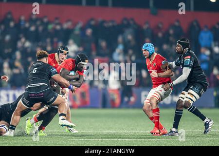 1. Dezember 2023, Musgrave Park, Cork, Irland: United Rugby Championship: Munster 40 - Glasgow Warriors 29 Stockfoto