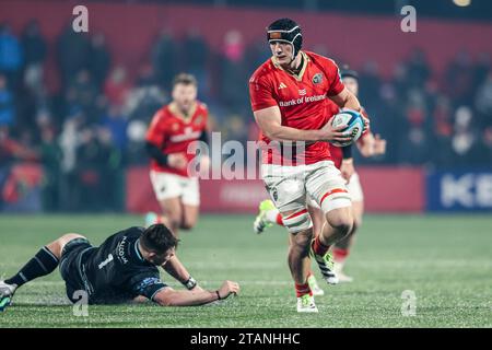 1. Dezember 2023, Musgrave Park, Cork, Irland: United Rugby Championship: Munster 40 - Glasgow Warriors 29 Stockfoto