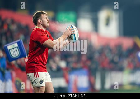 1. Dezember 2023, Musgrave Park, Cork, Irland: United Rugby Championship: Munster 40 - Glasgow Warriors 29 Stockfoto