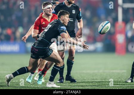 1. Dezember 2023, Musgrave Park, Cork, Irland: United Rugby Championship: Munster 40 - Glasgow Warriors 29 Stockfoto