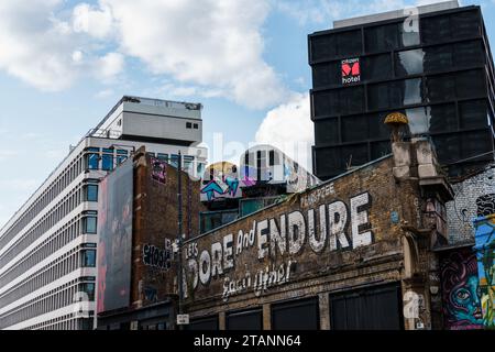 London, Großbritannien - 25. August 2023: Das Gebäude an der Great Eastern Street in Shoreditch Stockfoto