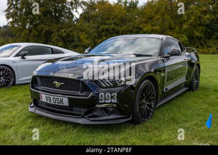 2016 Ford Mustang GT Barricade. Ausgestellt auf der Salon Privé Concours d’Elégance Motorshow im Schloss Blenheim. Stockfoto