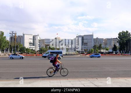 18. August 2023: Bischkek in Kirgisistan, Zentralasien: Ala-Too-Platz im Zentrum der kirgisischen Hauptstadt Stockfoto