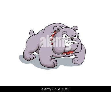 ANGRY BULLDOG CARTOON ILLUSTRATION VEKTOR DESIGN Stock Vektor