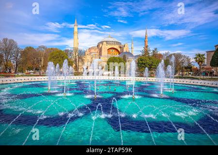 Die Hagia Sophia große Moschee und der Brunnen in Istanbul, Wahrzeichen der Türkei Stockfoto