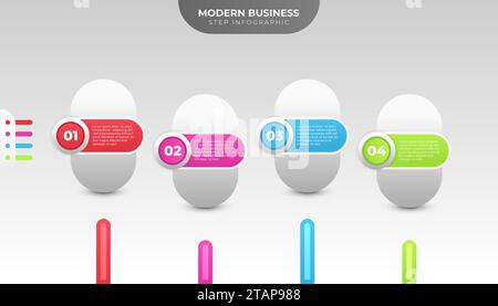 Modernes Business Infografik-Konzept. Infografik-Banner für Workflow, Layout oder Präsentation Stock Vektor