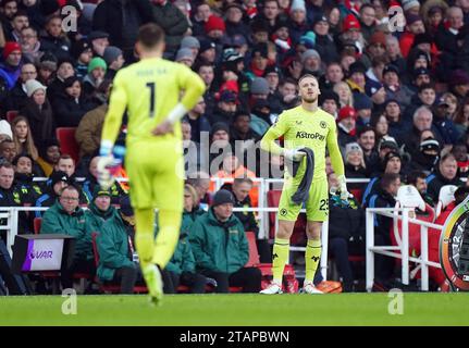 Wolverhampton Wanderers Torhüter Daniel Bentley ersetzt den verletzten Jose Sa während des Premier League-Spiels im Emirates Stadium in London. Bilddatum: Samstag, 2. Dezember 2023. Stockfoto