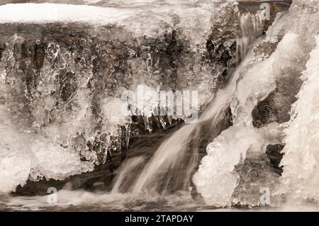 Ein Abschnitt eines gefrorenen Wasserfalls im Hochland Teesdale North Pennines, Co Durham, Januar Stockfoto