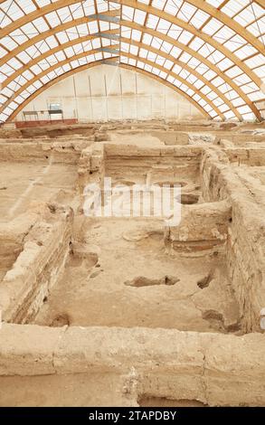 Die antike neoloithische Stadt Catal Hoyuk in der Türkei, gegründet vor über 9000 Jahren Stockfoto