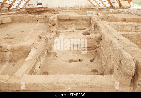 Die antike neoloithische Stadt Catal Hoyuk in der Türkei, gegründet vor über 9000 Jahren Stockfoto