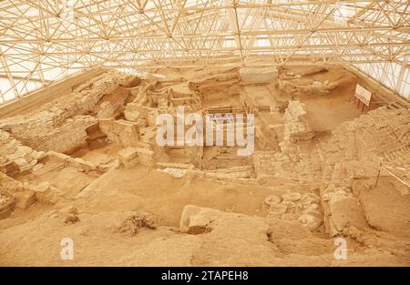 Die antike neoloithische Stadt Catal Hoyuk in der Türkei, gegründet vor über 9000 Jahren Stockfoto