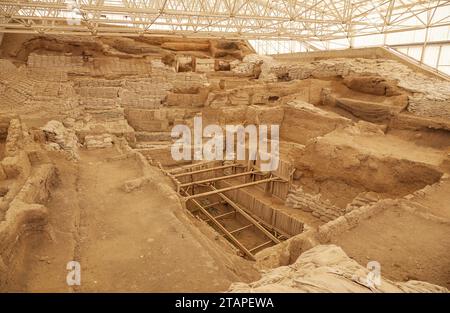 Die antike neoloithische Stadt Catal Hoyuk in der Türkei, gegründet vor über 9000 Jahren Stockfoto