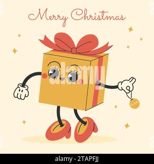 Lustiges Weihnachtsgeschenk. Fröhliches Weihnachtsgeschenk Stock Vektor