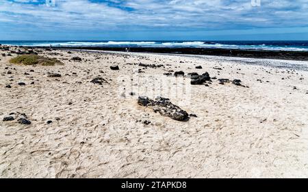 Playa del Mejillon oder Playa del Bajo de la Burra, genannt Popcorn Beach - Spanien, Kanarische Inseln, Fuerteventura. 24.09.2023 Stockfoto