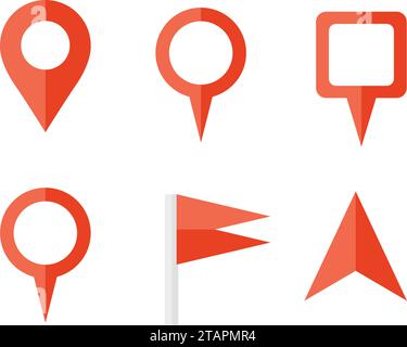 Grüner schwarzer Positionszeiger auf weißem Hintergrund gesetzt. Sammlung grüner GPS-Tag und Thumbtack-Zeichen. Symbol Markierungspunkte Zuordnen. Cursor-Navigationssymbol. Stock Vektor