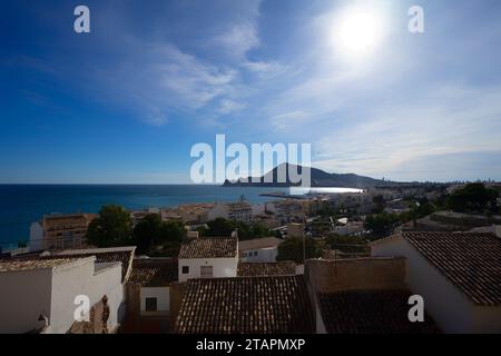 Blick auf das Dorf Altea, Valencia, Spanien Stockfoto