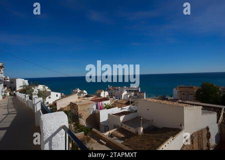 Blick auf das Dorf Altea, Valencia, Spanien Stockfoto