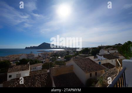Blick auf das Dorf Altea, Valencia, Spanien Stockfoto