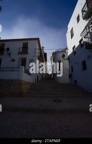 Blick auf das Dorf Altea, Valencia, Spanien Stockfoto