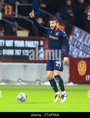 TIR Park, Motherwell, Großbritannien. Dezember 2023. Scottish Premiership Football, Motherwell gegen Dundee; Antonio Portales von Dundee Credit: Action Plus Sports/Alamy Live News Stockfoto