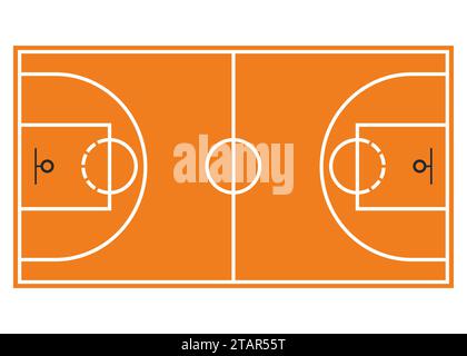 Basketballfeld. Feld isoliert auf weißem Hintergrund. Stock Vektor