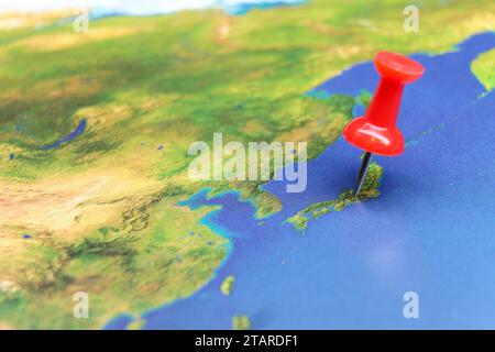 Japan PIN auf Karte Stockfoto