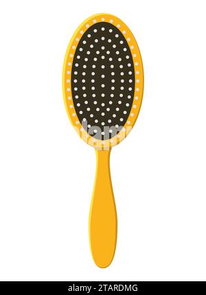 Symbol für Haarkamm für die Haarbürste auf weißem Hintergrund. Mode-Haarbürste und Stilkamm Friseur Pflege Icon Ausrüstung. Haarbürste in flacher Ausführung. Stock Vektor