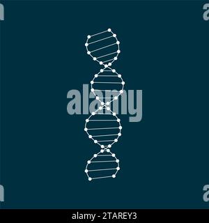 Weißes DNA-Symbol in flacher Form, isoliert auf weißem Hintergrund. Vektor Stock Vektor