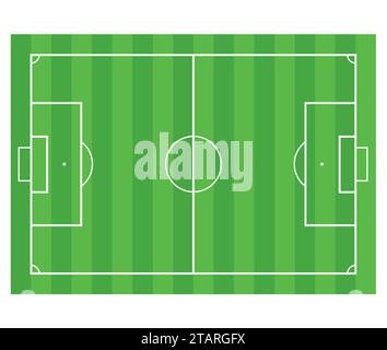 Grasfußball oder Fußballfeld isoliert auf weißem Hintergrund. Stock Vektor