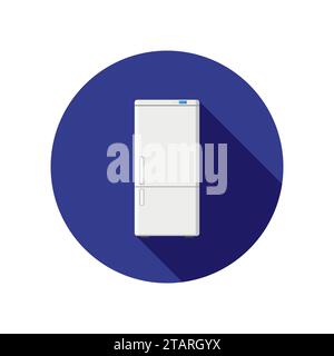 Symbol für Haushaltsgeräte Kühlschrank mit Schatten auf weißem Hintergrund. Kühlschrank für elektronische Geräte. Vektor-Illustration für Haushaltsgeräte. Stock Vektor
