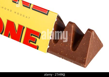 Stuttgart, Deutschland - 17. Mai 2023: Toblerone Chocolate Von Tobler Und Mondelez International Freisteller In Isolation In Stuttgart Veröffentlicht. Stockfoto