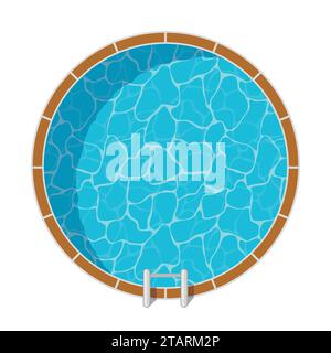 Blick auf den Swimmingpool, isoliert auf weißem Hintergrund. Blue Water Freizeitpool Entspannung Urlaub Reise. Resort Swimmingpool Vector Pool Icon Luxus Stock Vektor