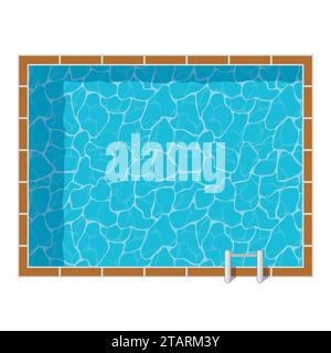 Blick auf den Swimmingpool, isoliert auf weißem Hintergrund. Blue Water Freizeitpool Entspannung Urlaub Reise. Resort Swimmingpool Vector Pool Icon Luxus Stock Vektor