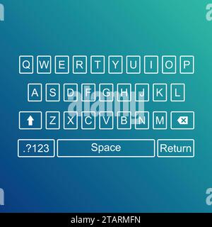 Tastatur der Alphabettasten des Smartphones. Abbildung des QWERTY-Vektors. Stock Vektor