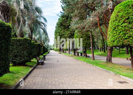 Reisen Sie nach Georgia - Fußgängerzone auf dem Boulevard in Batumi City am Herbsttag Stockfoto