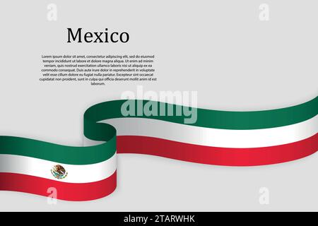 Bandflagge von Mexiko. Hintergrundvorlage zur Feier Stock Vektor