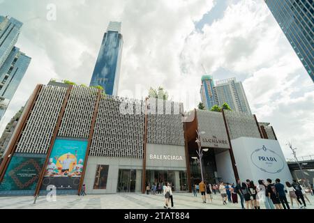 KL, Malaysia-Dez 2,2023 : Blick auf das Exchange TRX Einkaufszentrum. Es ist eine integrierte Entwicklung, die ein pulsierendes Zentrum für Shopping, Unterhaltung, Büro und Stockfoto