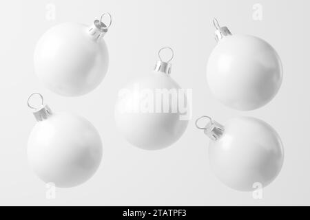 Weihnachtskugel weiß blank Matte 3D-Rendering-Modell Stockfoto