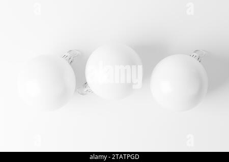 Weihnachtskugel weiß blank Matte 3D-Rendering-Modell Stockfoto