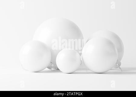 Weihnachtskugel weiß blank Matte 3D-Rendering-Modell Stockfoto