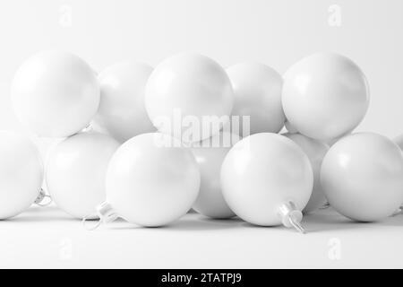 Weihnachtskugel weiß blank Matte 3D-Rendering-Modell Stockfoto