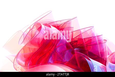 Abstrakter Hintergrund aus Verlaufsglas, 3D-Rendering. 3D-Abbildung. Stockfoto