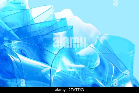 Abstrakter Hintergrund aus Verlaufsglas, 3D-Rendering. 3D-Abbildung. Stockfoto