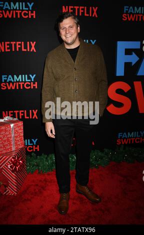 LOS ANGELES, KALIFORNIEN - 29. NOVEMBER: Kevin Laferriere nimmt am 29. November 2023 an der Premiere von Netflix's „Family Switch“ im AMC The Grove 14 Teil Stockfoto